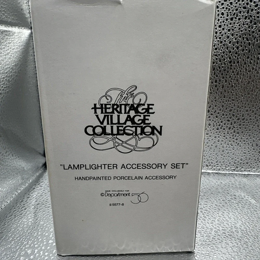 Department 56 Heritage Village Collection Lamplighter Accessory Set #5577-8, 3pc